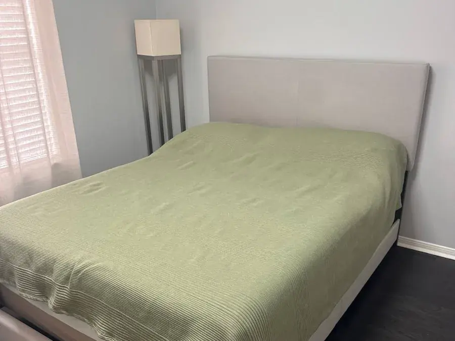 The same headboard after cleaning, coffee stain removed